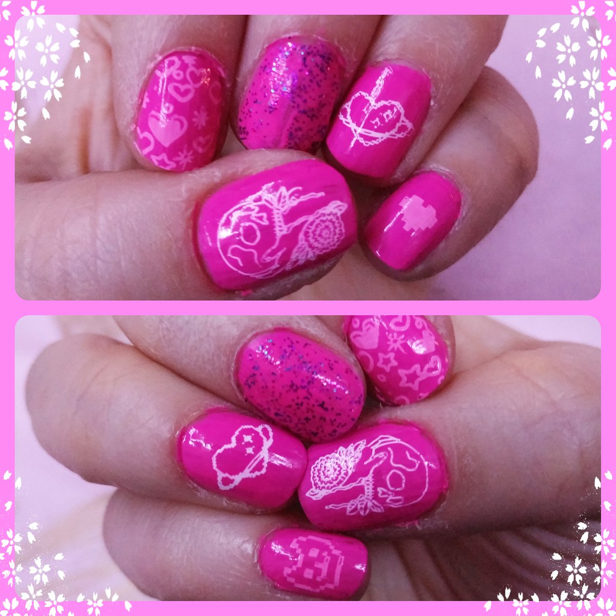 PinkusPonkus's tweet image. New mani time! Tried an accent nail this time around~ 💕✨ #Maniology #NailArt