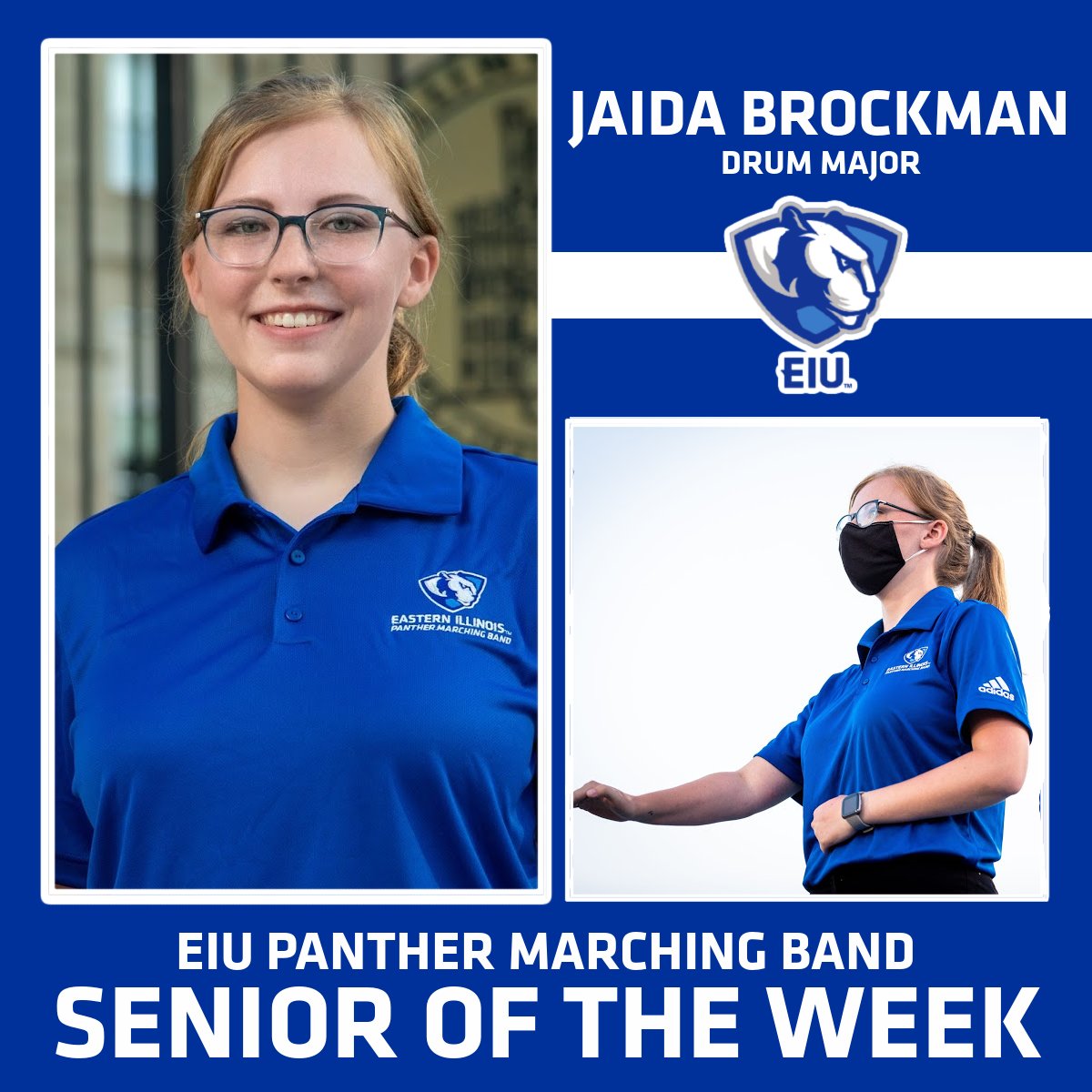 This week's #SeniorOfTheWeek is Jaida Brockman!

Jaida is a drum major for the Panther Marching Band!

#WeArePMB