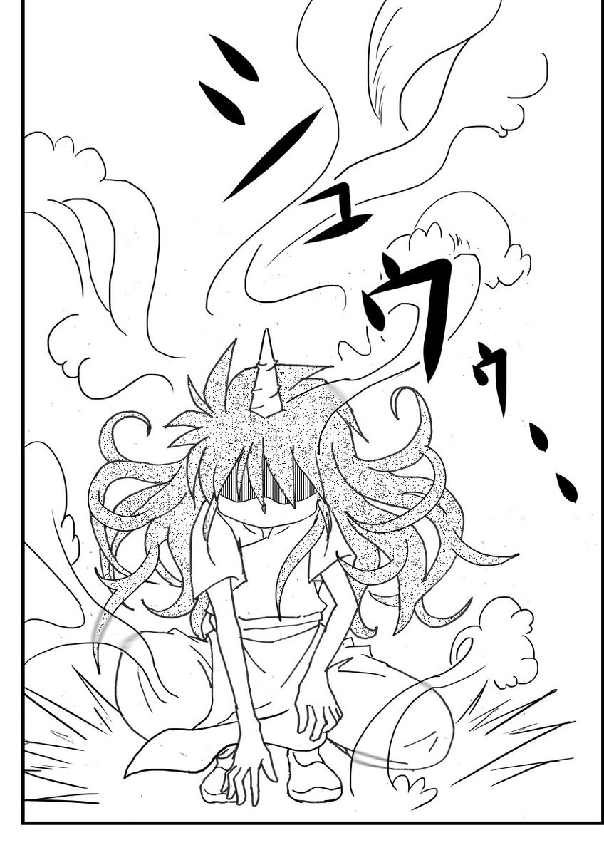 幻獣の人間化が、たまらなく好きで、ほぼすべての作品で描いてしまいます?
神謝版の少年リックは、眉が太いです✨✨ 