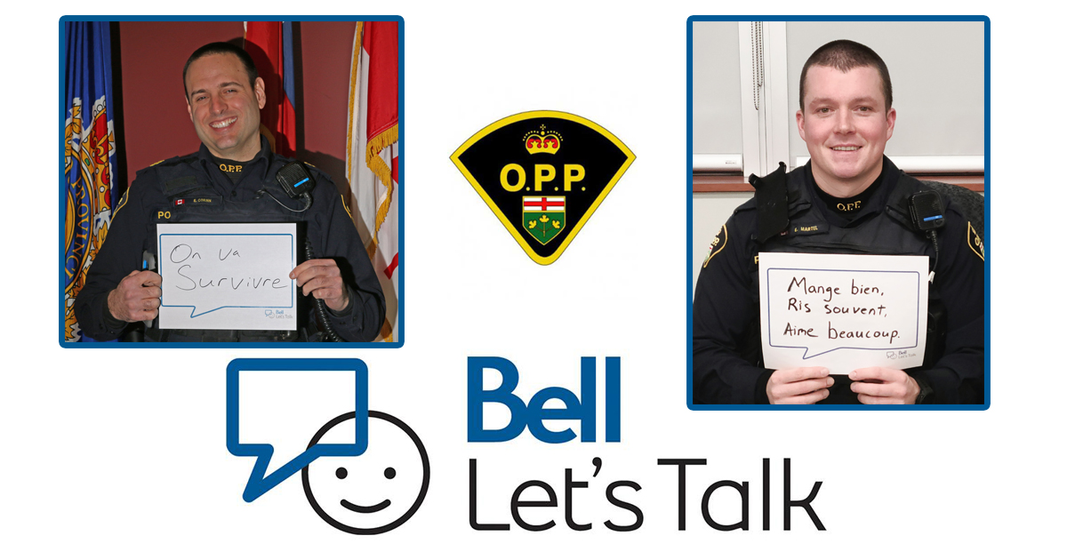 OPP_ER's tweet photo. One more post from us for #BellLetsTalk day, courtesy the #OPP Crisis Negotiator Team. Help break the stigma surrounding mental health. Need help? @CrisisCanada @ 1-833-456-4566 for 24/7 support. If you or someone you know is in immediate danger, call 911. ^bd https://t.co/0fw3ZHjb3z
