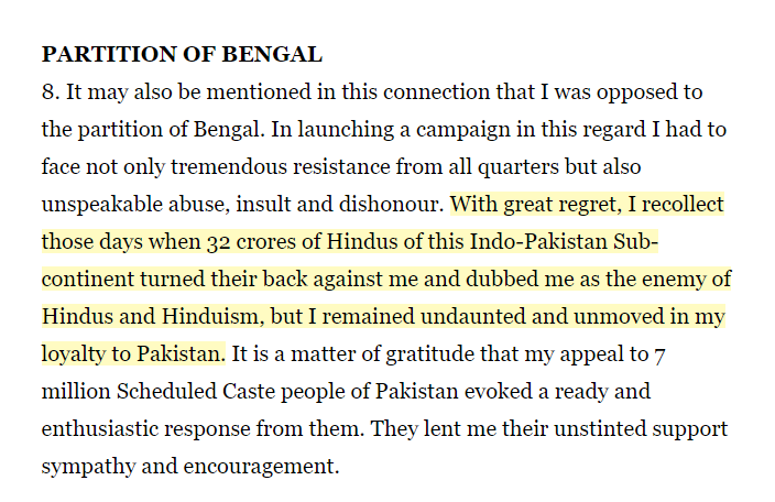 His unflinching love towards Islam was such that, he joined Pakistan along with Crores of his Dalit followers.He did a major damage to Bharat by making Sylhet part of Bangladesh.In his 28 page resignation letter to Liakhat Ali Khan, this Mandal cried for deceiving him & SCs.