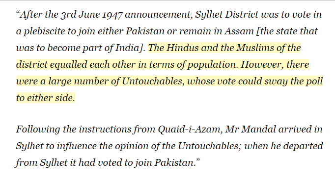 His unflinching love towards Islam was such that, he joined Pakistan along with Crores of his Dalit followers.He did a major damage to Bharat by making Sylhet part of Bangladesh.In his 28 page resignation letter to Liakhat Ali Khan, this Mandal cried for deceiving him & SCs.