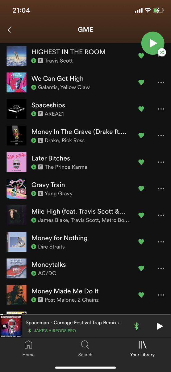 jakeestrand's tweet photo. Hey guys I need some help building my playlist for this weekend. What songs am I missing? #GME 🚀🚀 https://t.co/aowcRjHHK2