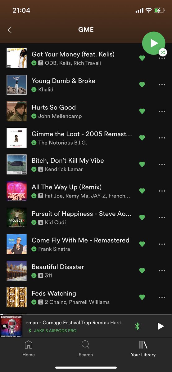 jakeestrand's tweet photo. Hey guys I need some help building my playlist for this weekend. What songs am I missing? #GME 🚀🚀 https://t.co/aowcRjHHK2