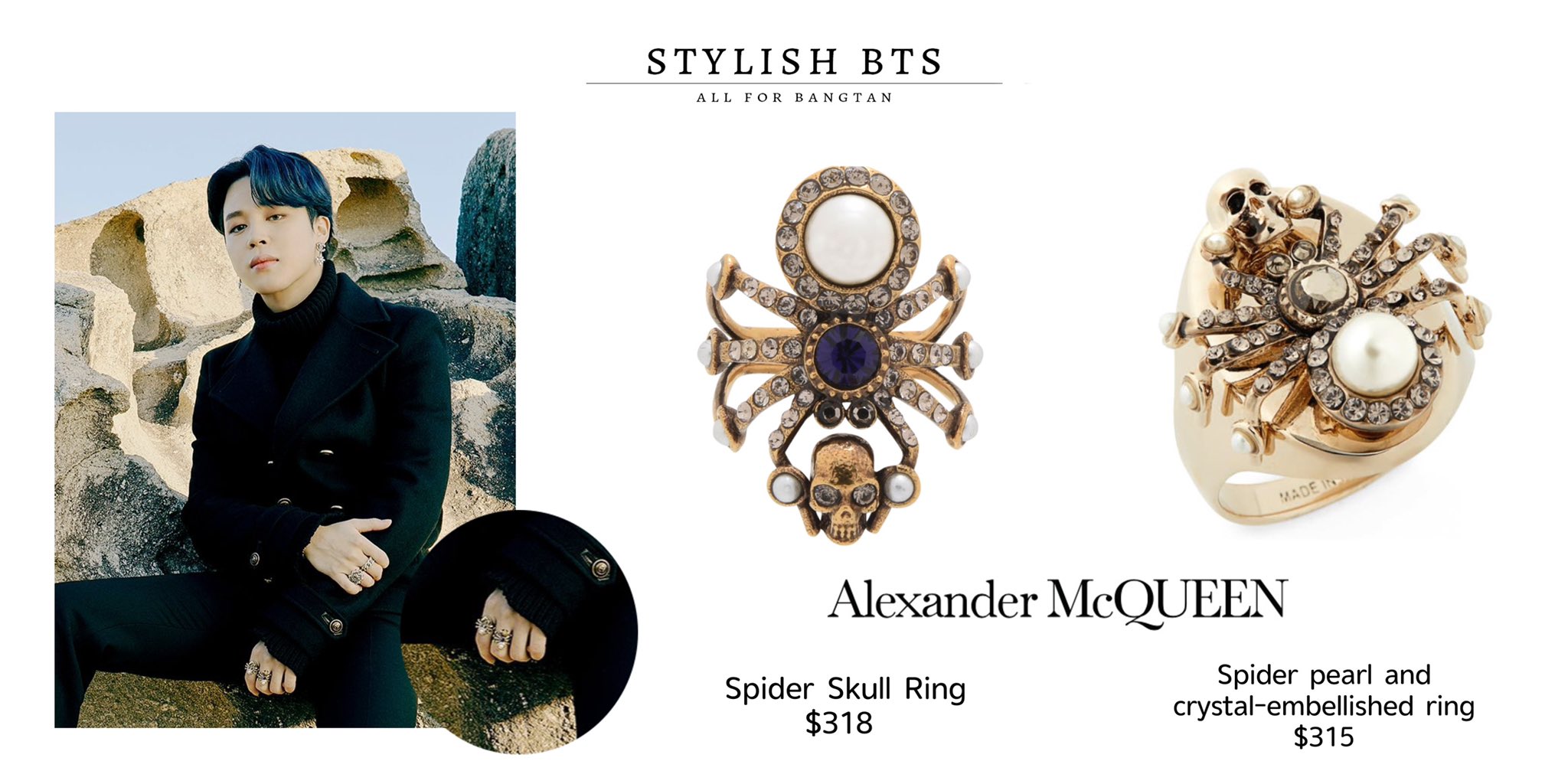 Alexander McQueen Embellished Spider Ring