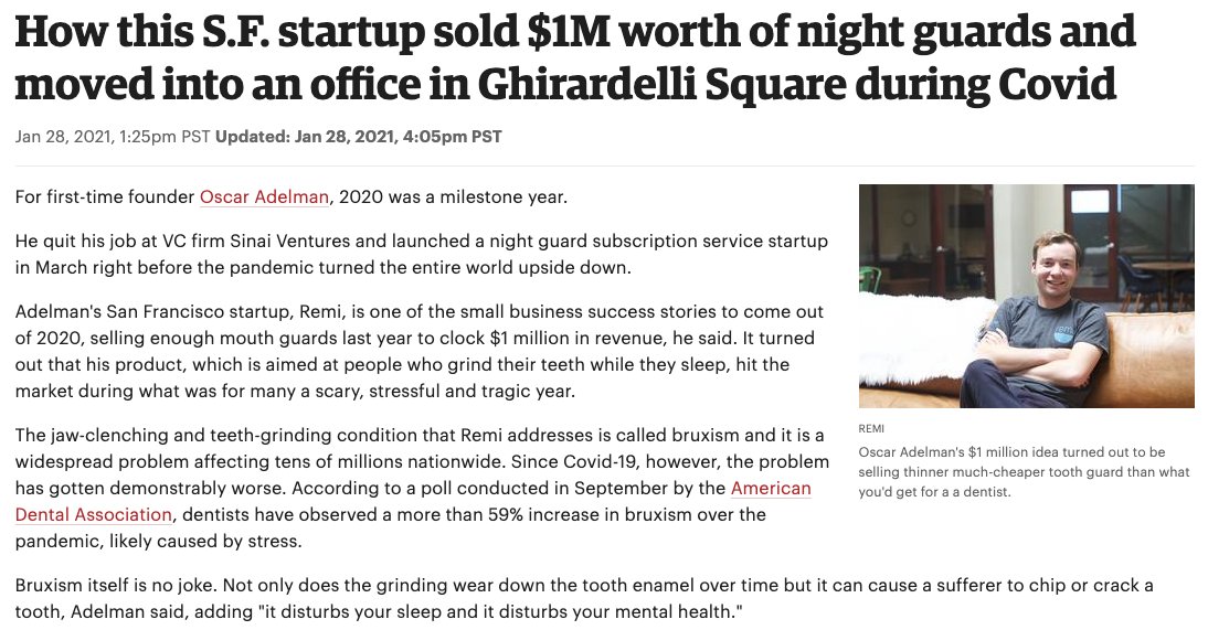 Thank you <a href="/SFBusinessTimes/">San Francisco Business Times</a> and @BizRinker for covering <a href="/Remi_Tribe/">Remi</a>!

bizjournals.com/sanfrancisco/n…