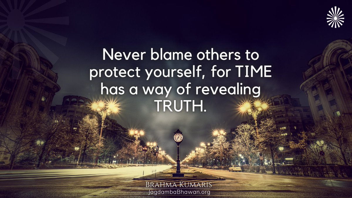 jagdambabhawan's tweet photo. #BrahmaKumaris #PureFriday #DontBlameOthers #TruthTriumphs
People often blame others, situations or even God when they fail because they are afraid to accept their our own mistakes; forgetting that the truth always comes out in the end.  So,don't blame others to protect yourself. https://t.co/IP1mlWOex1