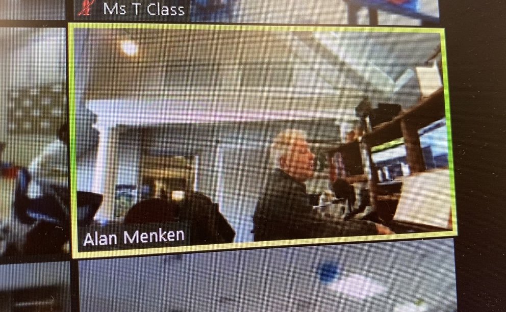 I can show you the world 🎶Alan Menken performing virtually for Strawberry Hill students today. What a treat. ⁦<a href="/StrawberryIB/">Strawberry Hill, an Extension of RIS</a>⁩