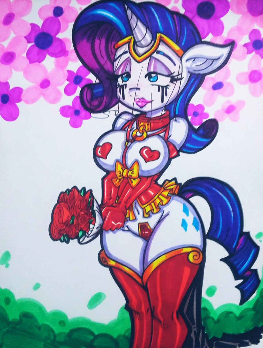 Ben_blackheart's tweet photo. Un cliente me pidió realizar una versión algo más #hardcore de un dibujo de #rarity de #mylittlepony  y pues quedó algo enferma la idea pero ya cumplí 
 #MLP 
#raritybride
#rarityclopper
#MyLittleporny
#brideinred
#benjaminbreakerstyle https://t.co/t6f6U5xbxy