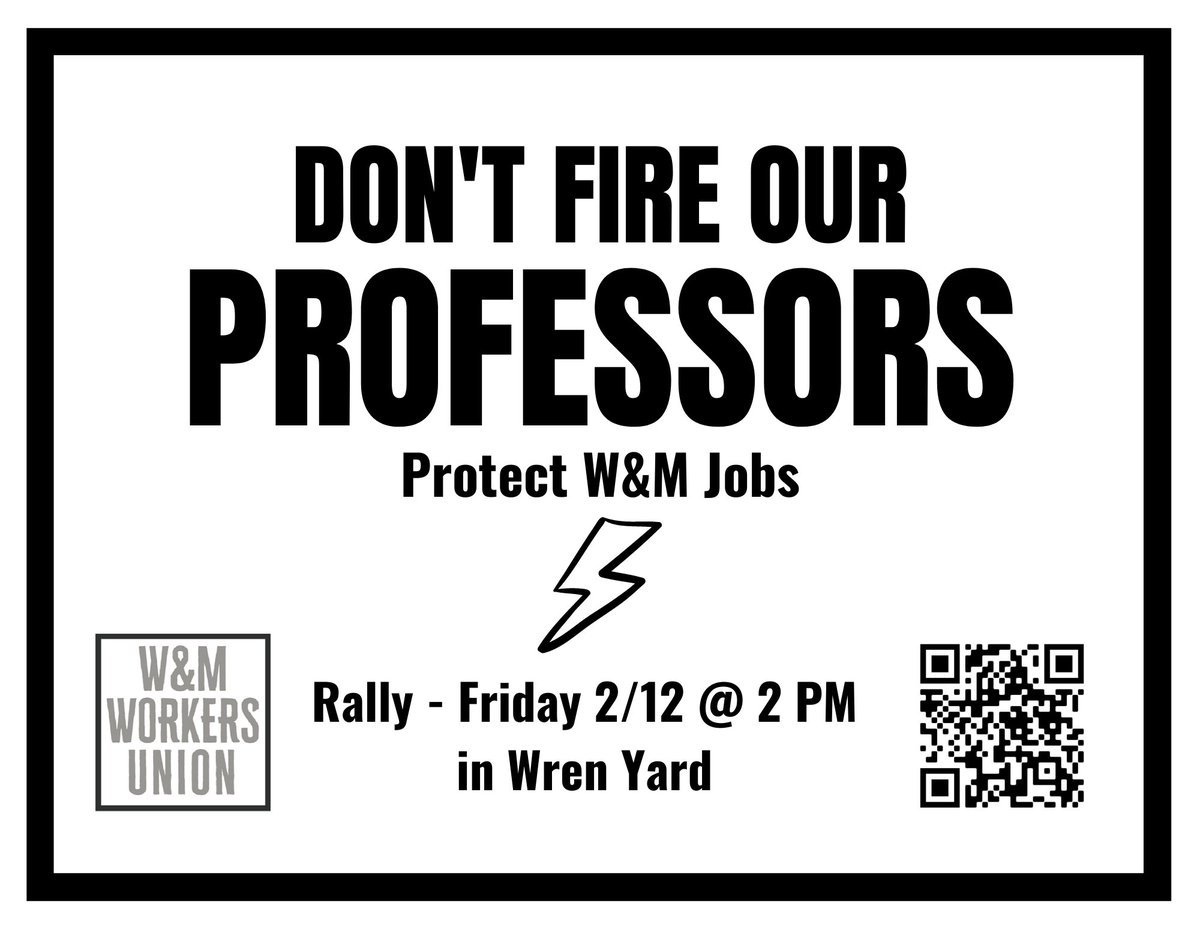 Friends of WMWU! 

Friday Jan. 29th is a Day of Visibility to save faculty jobs.

Use the poster as your zoom background or print it and hang it proudly. Our demand will not be ignored.

Be sure to sign our open letter here: ow.ly/kbM150Dlpyf