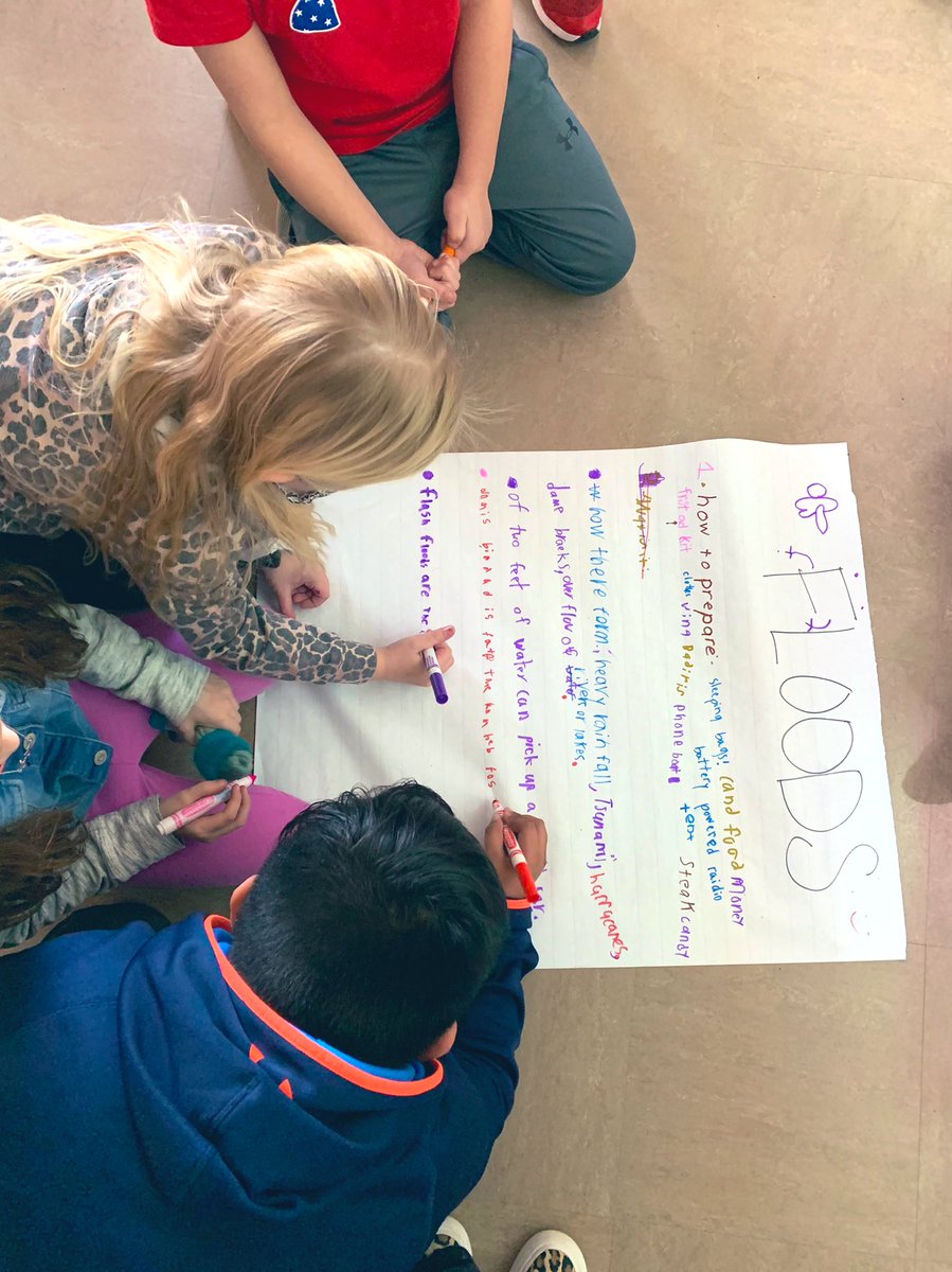 mrs_locke_'s tweet photo. TODAY!🤩 We have LOVED learning about a different natural disaster each day this month. 🌊🌪💥Our class reviewed for our quiz by rotating to different stations and reflected on our learning. Check out the questions we brainstormed!!✏️ #thirdgradeisfun https://t.co/KSBI7MacMM