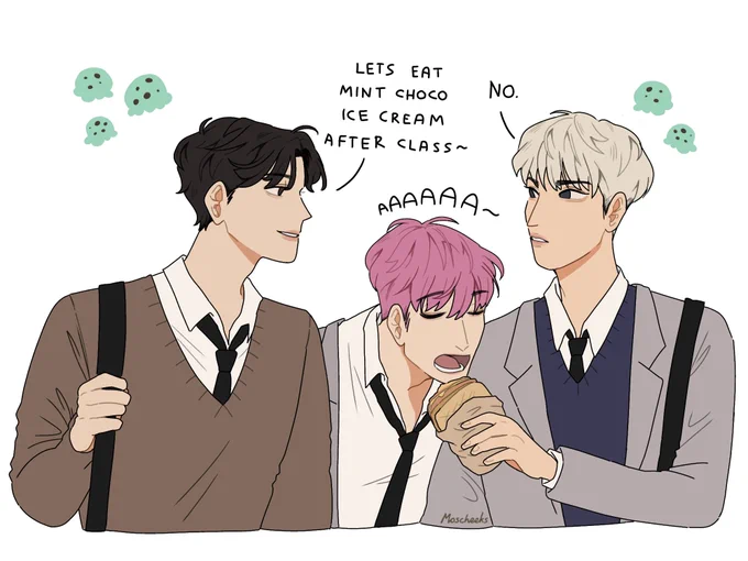 Ateez highschool! au

#ATEEZ #ATEEZfanart #에이티즈 