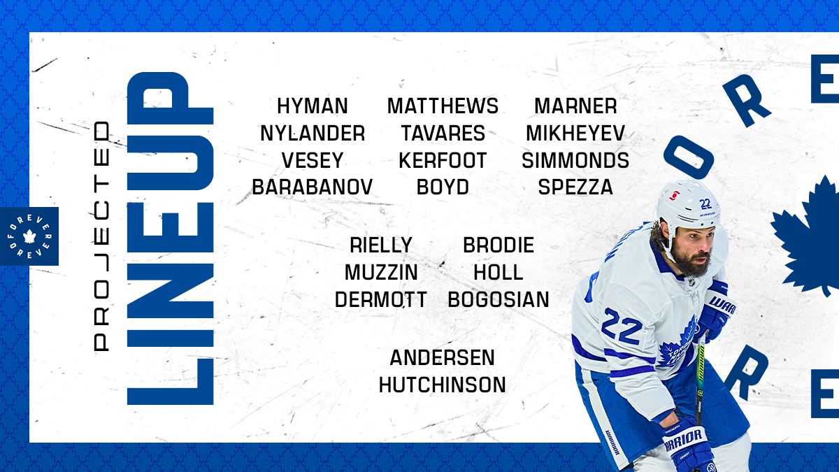 Here's how we're lining up in Edmonton tonight.

#LeafsForever #BellLetsTalk