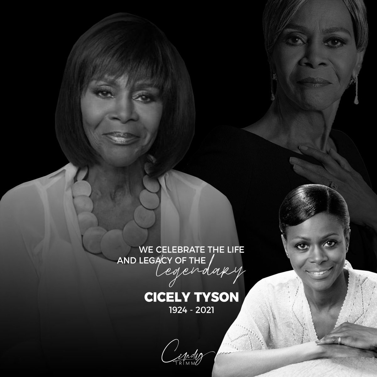 #CicelyTyson. A legendary and influential icon who inspired greatness in me and many other women of color. The excellence she brought to her craft and her elegance made her a force to be reckoned with!

Thank you for being such a beautiful gift to humanity.  #RIPCicelyTyson
