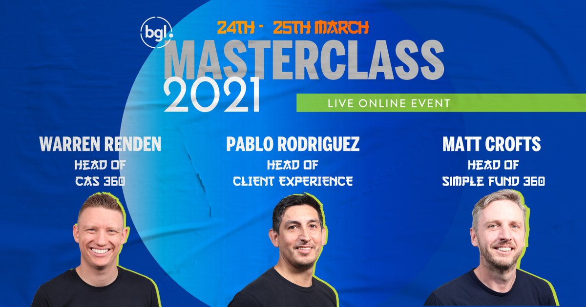 BGLcorp's tweet photo. Registrations are open for our LIVE ONLINE #BGLMasterclass! π
This is a must attend event for ALL #CAS360 & #SimpleFund360 users wanting to master their workflow, save time & become THE ultimate BGL ninja! π
24-25 March 2021
$50 + GST, per session
π https://t.co/NN0hg0knZU https://t.co/B5DRTSavz4