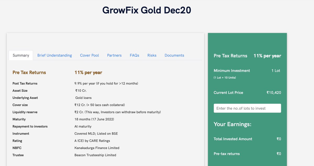 sandeepmoonka's tweet photo. So, this is an interesting product (on the back of Goldloan) from #GrowFix. @deepakshenoy @AmolPlanRupee https://t.co/C6KUe8x5VK