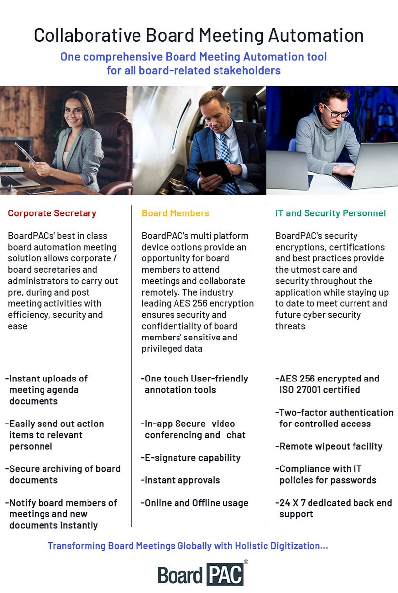 BoardPac_'s tweet photo. Collaborative Board Meeting Automation.
One comprehensive Board Meeting Automation tool for all board-related stakeholders. Click below to learn more.
#boardcollaboration #boardmeetingautomation #boardpac #companysecretary #boardmember #itprofessionals https://t.co/psqRyNDtrI