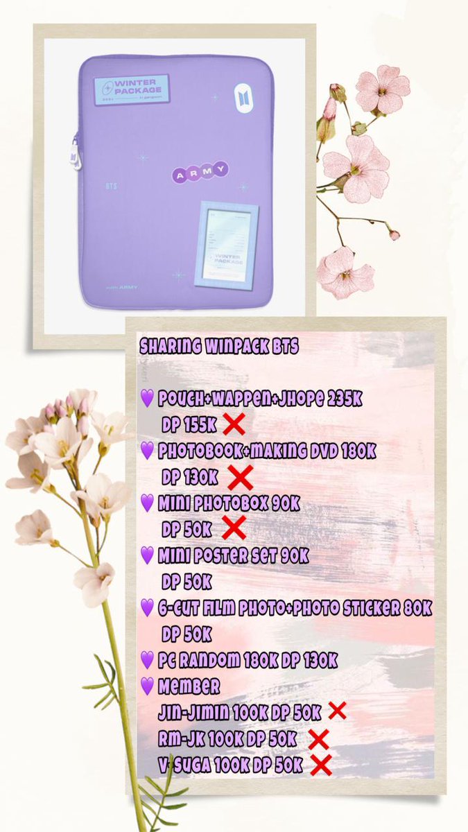 seoul_merch's tweet photo. OPEN SHARING WINTERPACK  2021
yuk full slot in dulu.. 
#BTS #BTSWinterPackage2021 #BigHit  #sharingwinterpackage https://t.co/Z38o0Q1SQQ