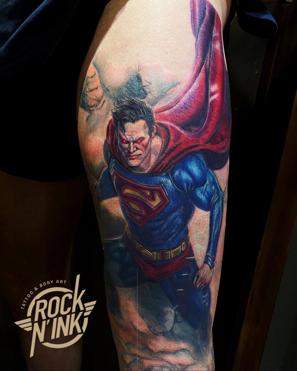 RockPty's tweet photo. SUPERMAN!
Killer work by Andres 
#Superman #DC #dccomics #realism #superhero #antihero #supermantattoo #art #supermanreturns #rafgrassetti https://t.co/MqWFkzCM86