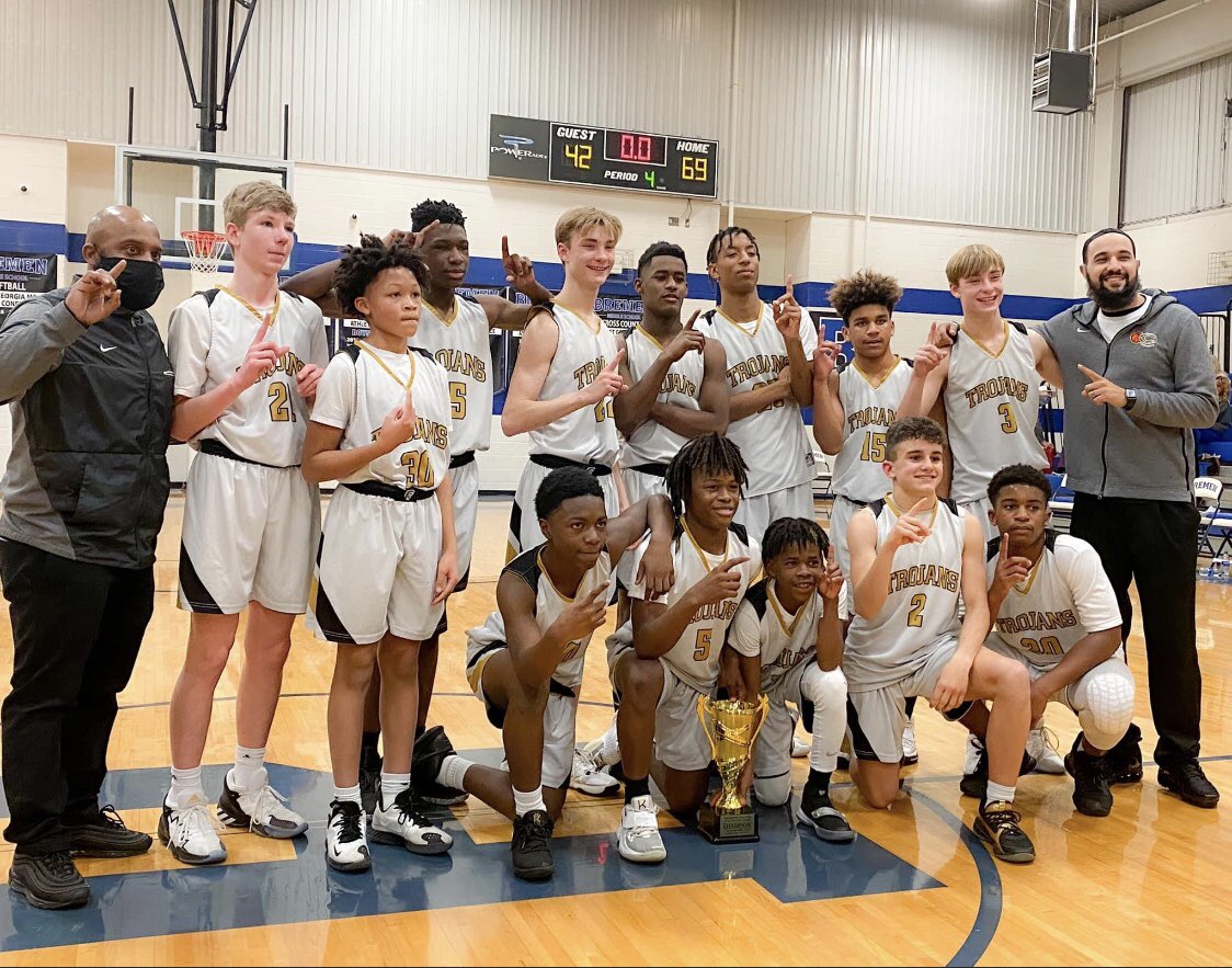 CTROJANSBALL20's tweet photo. Congratulations to the boys Junior High team for winning 69-42 for the Big School Middle School Championship for the 5th year in a row. #ProgramBall #TrojanNation #Dominate https://t.co/bbEi9EKhd8