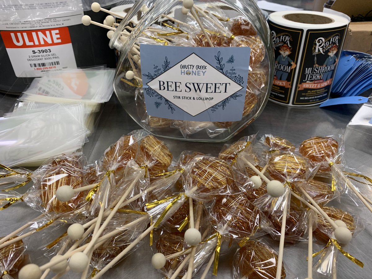 Look how adorable these local honey lollipops are!  Thanks chefs Andrea Harling &amp; Judy Wood and <a href="/MeezCuisine/">MeezFastHomeCuisine</a> for working with us on the <a href="/OpenFarmDays/">Open Farm Days</a> food incubator!  One little artisan project down- 3 more to go! #localbusiness #AlbertaAg