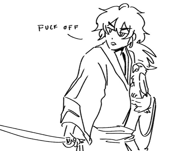 @FroggyPoser jdkfdj IM HAPPY U LIKE THEM.. here's that samurai/cat meme but w diluc and his eagle instead enjoy 