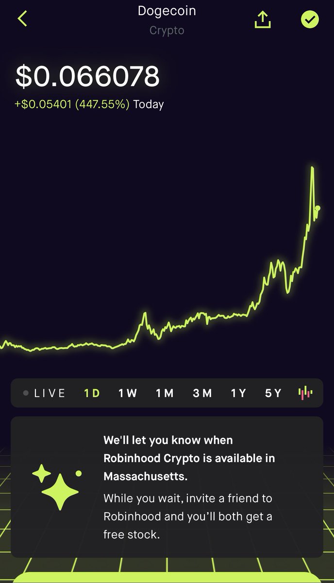 carty78's tweet image. you’ll love this one @stoolpresidente 

cant buy dogecoin because robinhood crypto isnt available in mass!!