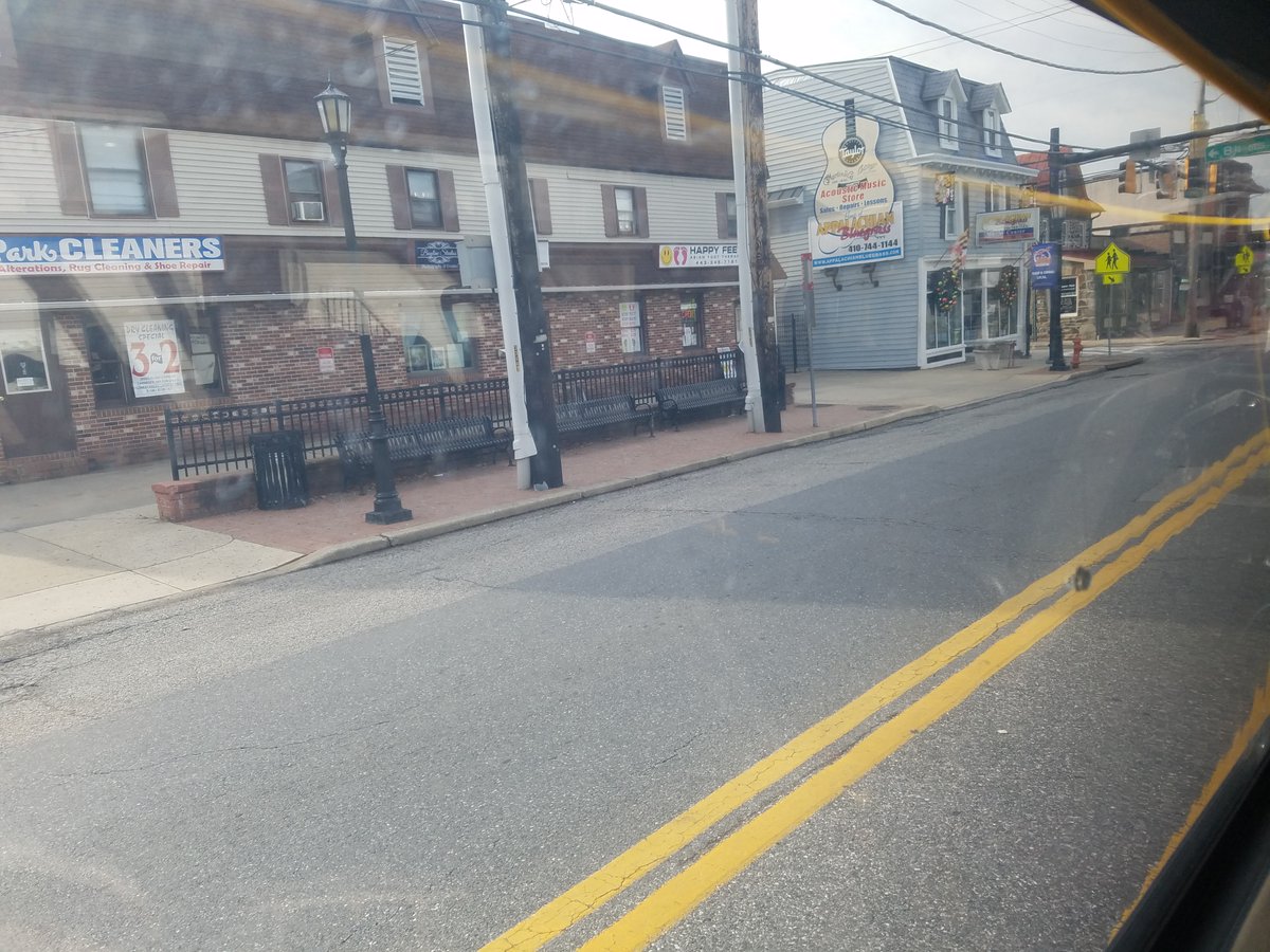 As we get toward Catonsville, we are in an area that is much more auto oriented, as most development happened in the streetcar suburb of Catonsville before the car-dominated. Catonsville is a cool, dense little suburb. We should come back. And a cool, musical themed bus stop!