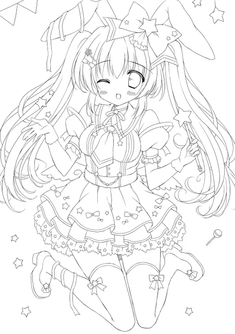 ふと、昔の絵の線画を見てました。フリル頑張ってるなぁ…って感じです💦
これからもフリル頑張ります…(笑) 