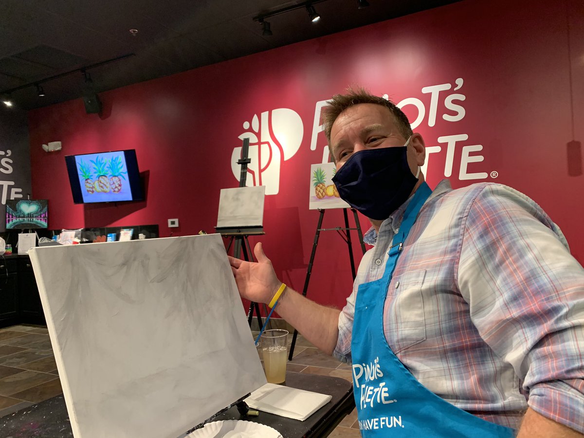 First day of our bi-annual planning retreat...ended painting pineapples! 🍍🎨 Might need to stick with food banking! 😂 <a href="/ILfoodbank/">Northern IL Food Bank</a> #PicassoCrew #LovedtheLaughs #TogetherWeAreSolvingHunger 🧡