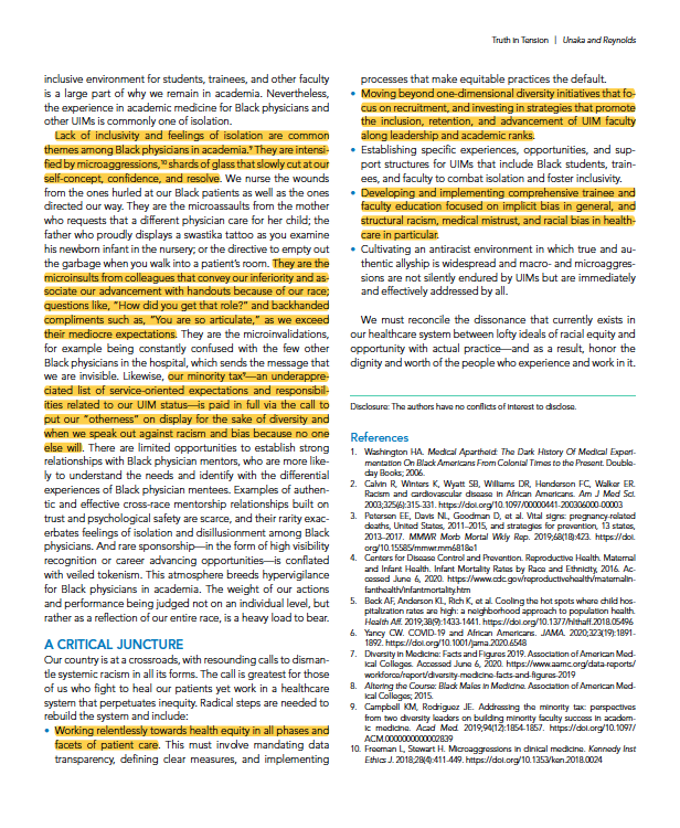 3/ In June, while our streets were ablaze with protests around social injustice, police brutality, and structural racism we stepped into the tension with  @gradydoc and  @ndidiunaka with our “Conversation on Racism in Medicine” https://www.journalofhospitalmedicine.com/jhospmed/article/224391/hospital-medicine/truth-tension-reflections-racism-medicine