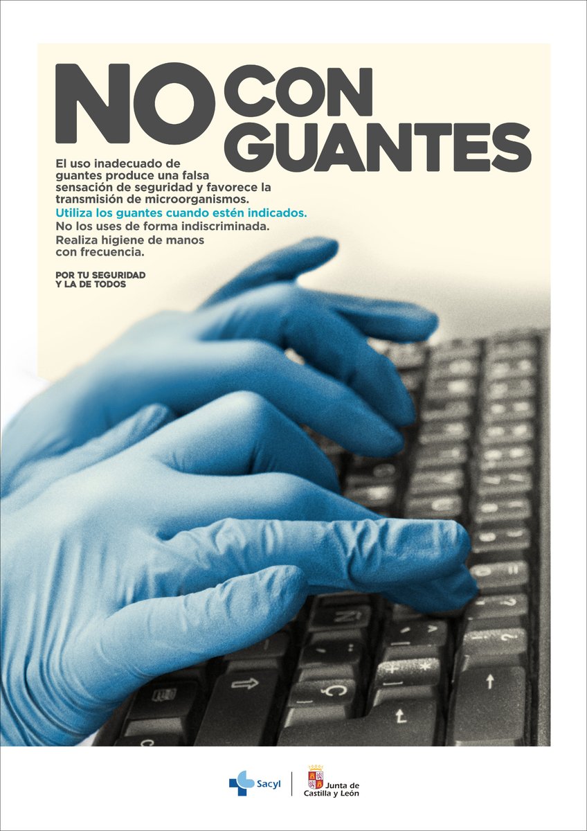 Salud_JCYL's tweet photo. El uso inadecuado de #guantes produce una falsa sensación de seguridad y favorece la transmisión de microorganismos: utilizalos cuando estén indicados, no de forma indiscriminada.

#LávateLasManos frecuentemente.

#ProfesionalesSacyl 👩🏻‍⚕️👨🏻‍⚕️: por tu seguridad y la de todos. https://t.co/2H0gWmnSbf