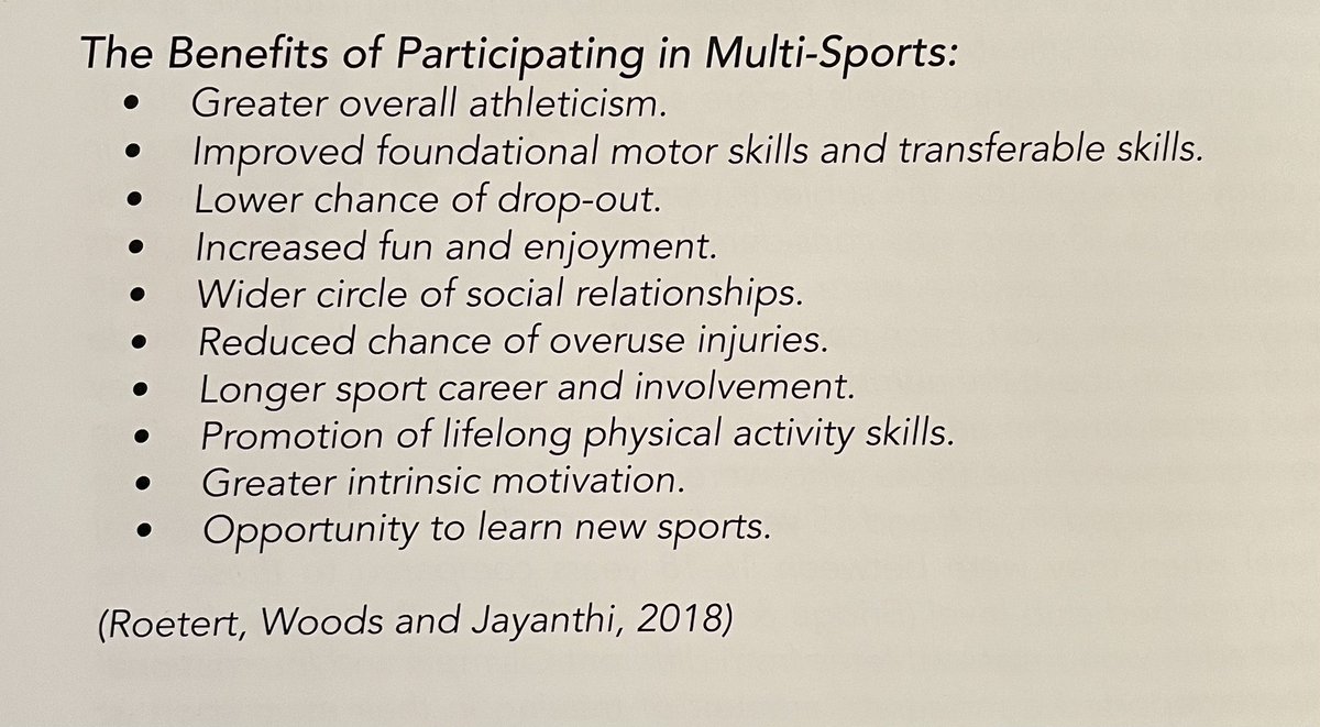 Benefits of participating in multiple sports.
Taken from ‘be the best you can be in sport’ <a href="/carver_coaching/">CARVER Coaching and Performance</a> 
<a href="/DamienYoung01/">Dr Damien Young</a>