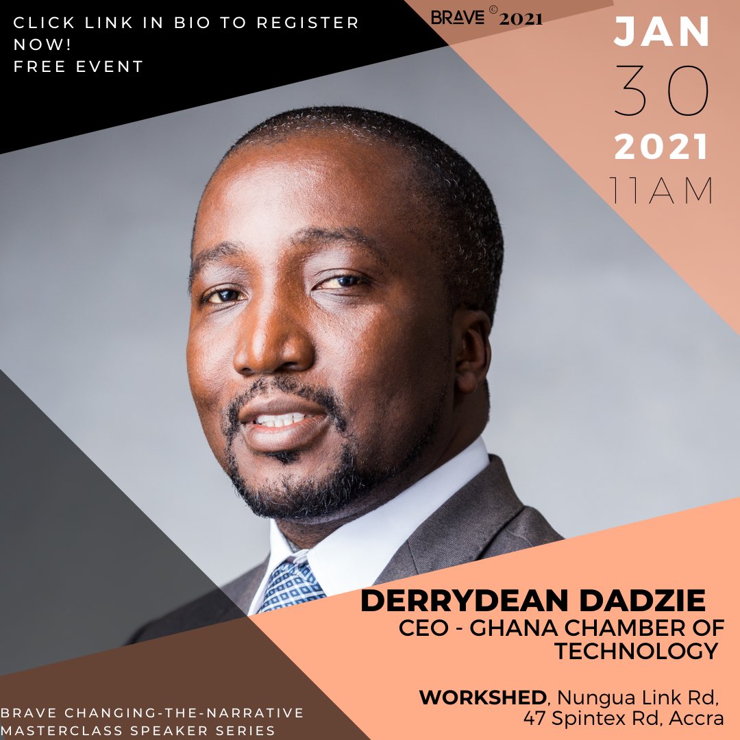 Portsidecreates's tweet photo. Upcoming BRAVE MasterClass this Saturday, 30th January we are going to explore careers in the science and engineering field with these amazing professionals in the field. Click link in @braveconnectgh @TracySarkcess bio to register! All genders welcome. #theopportunityhub https://t.co/CEJS1jGobP