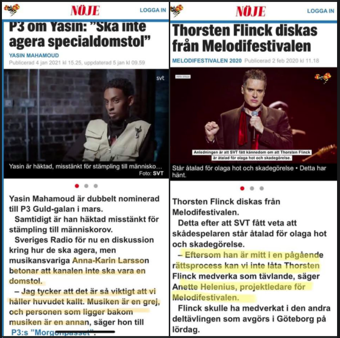 MacallanSWE's tweet photo. Hyckleri och dubbelmoral i Sverige, här tydligt illustrerat. https://t.co/W9m2D7eQiu