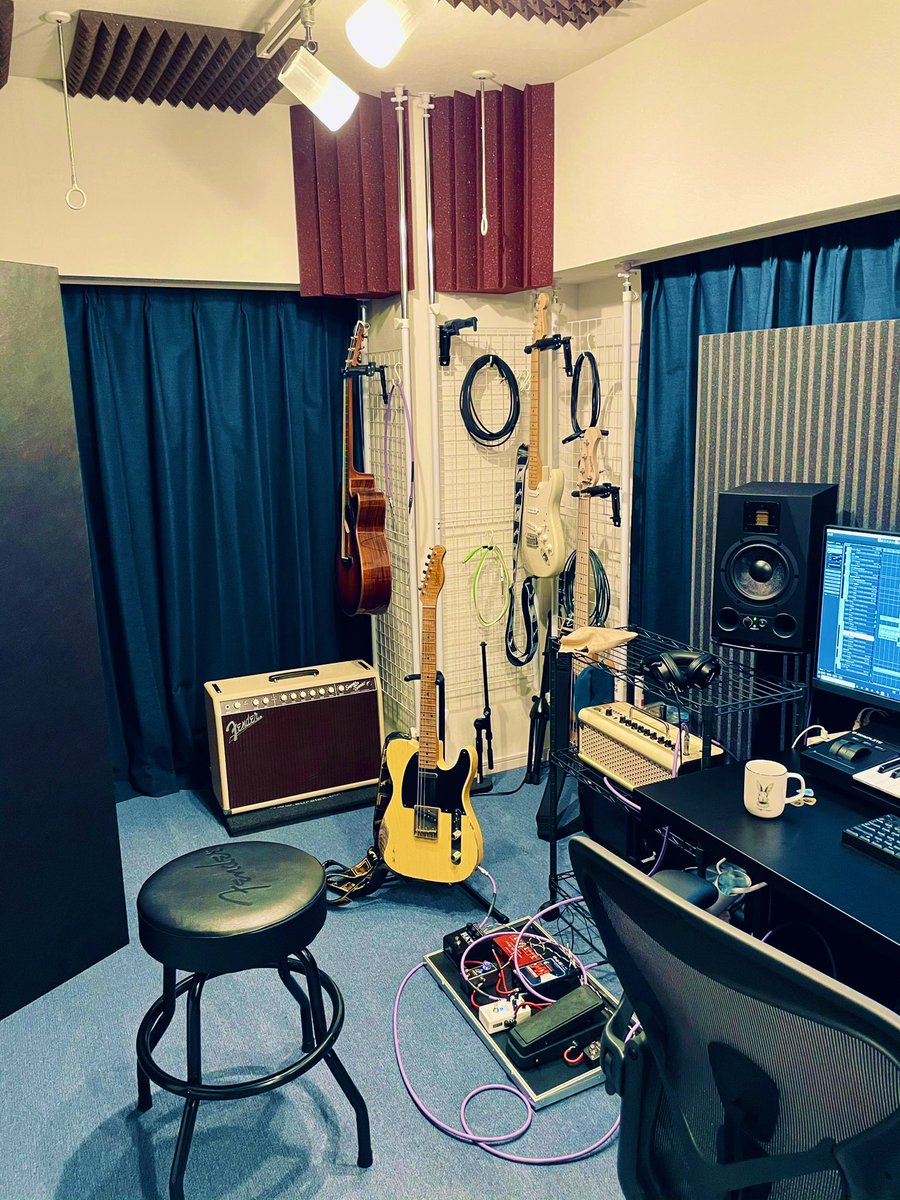 青い沙さん お洒落音楽作業部屋素敵です
