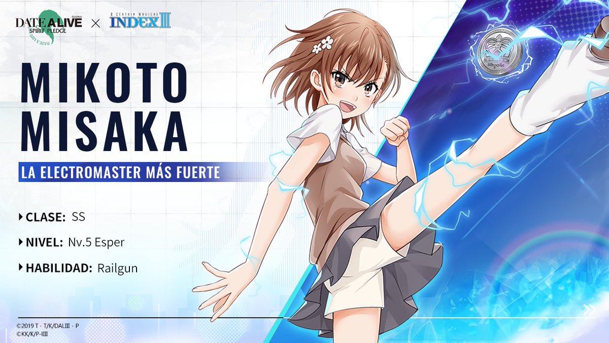 DALSP_ES's tweet image. Intro de los personajes de Un cierto índice mágico III

Los personajes de colaboración llegan a Ciudad Tengu por accidente. ¿Qué ocurrirá? ¡Prepárate para la nueva historia! 

#DateALive #SpiritPledge #Magicalindex