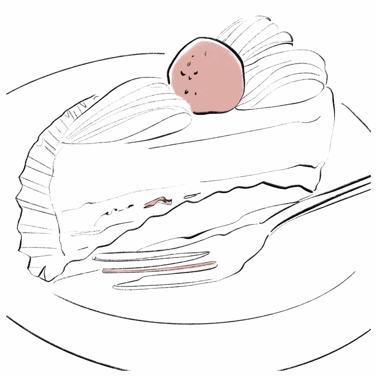 「ショートケーキの苺とわたしは似てる 」|Nakamura Yuuki / ナカムラユウキのイラスト