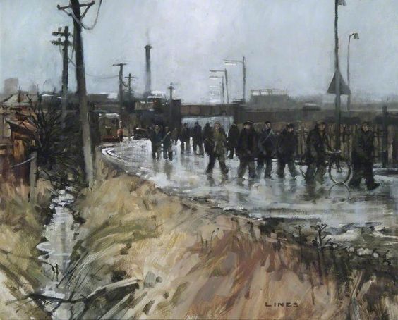 mike_loseby's tweet photo. A few works by contemporary painter,#JohnLines, born in #Rugby #Warwickshire in 1938..
John Lines is best known for his depictions of every-day urban, working class life..
#Urban https://t.co/5BFxGvPoMx