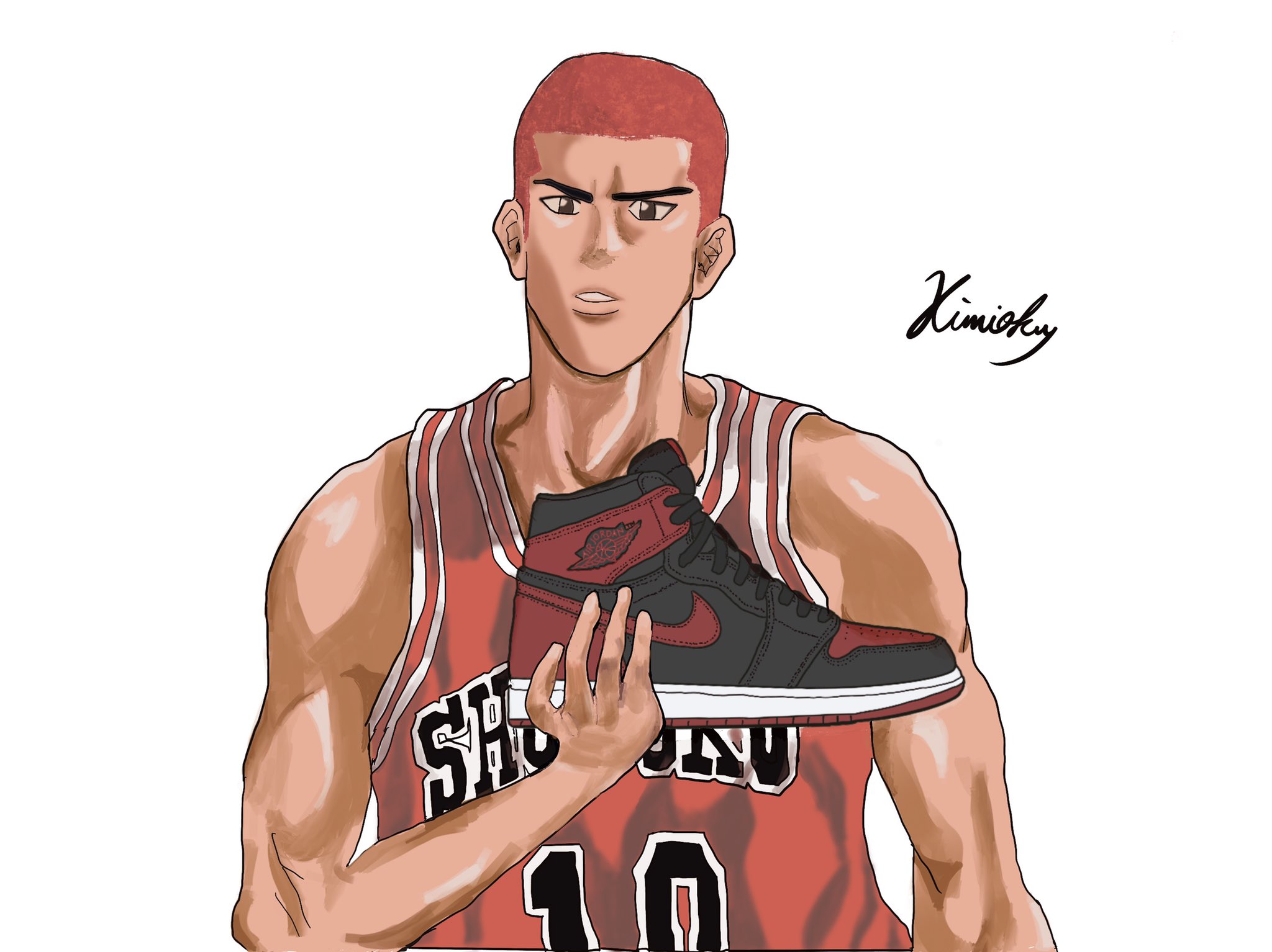 Kimiokun Al Twitter 完成 バスケ マンガ Basketball スラダン Nba 桜木花道 湘北 漫画 エアジョーダン1 Airjordan1 Aj1 Bred デザイン イラスト アニメ好き スニーカー スニーカー好きと繋がりたい Sneaker スニーカー好き集まれ Design