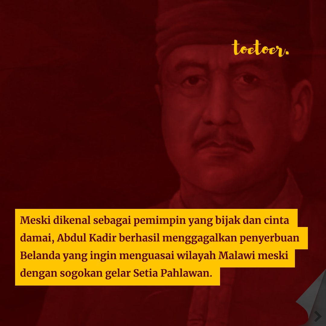 toetoercom's tweet photo. Hingga usianya yang telah lanjut, ia tetap setia memimpin 
dan menyejahterakan rakyat Melawi. Abdul Kadir merupakan satu-satunya pahlawan yang gigih dan terus berjuang hingga usia di atas seratus tahun! https://t.co/C3Le5tEnxV