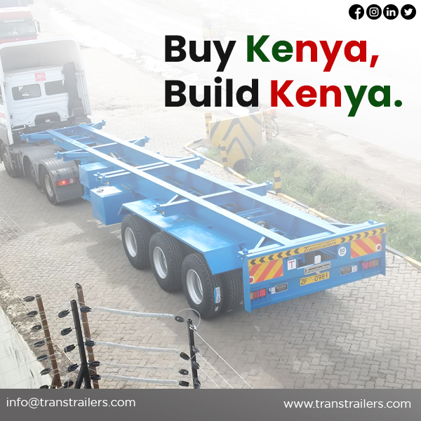 A skeletal trailer of choice. 

#transtrailers 
#builttolast
#buykenyabuildkenya