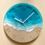 とってもきれいなレジンアート。「Turquoise Ocean Clock」