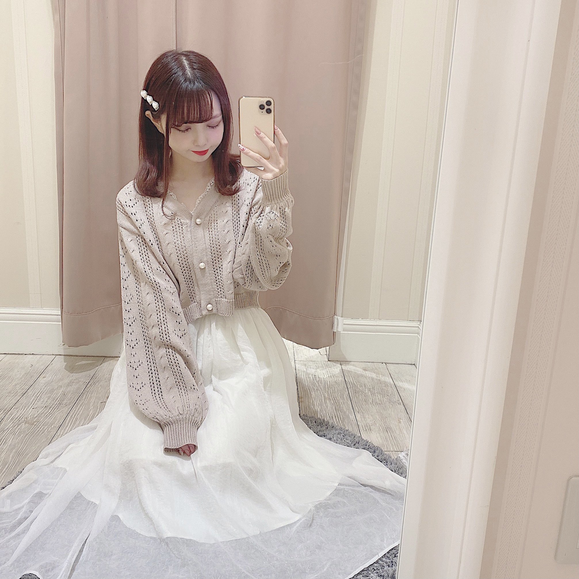 激かわ♡ 即完品♡ PERVERZE ブラッシュド ジャカード カーディガン 激かわ♡ 即完品♡ PERVERZE ブラッシュド ジャカード カーディガン 激