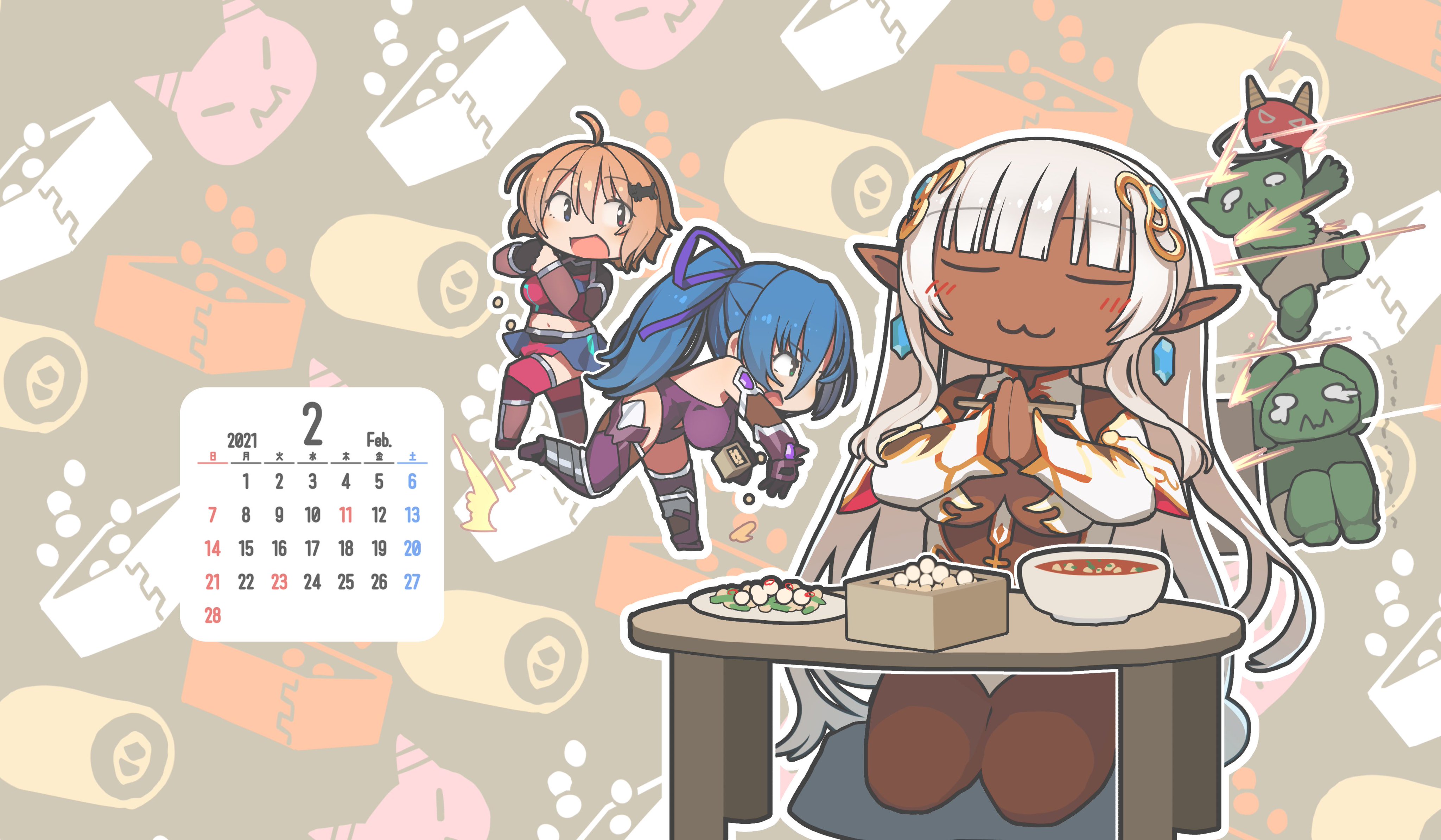 公式 対魔忍rpg 対魔忍pc Sp用壁紙 前半 1月31日 日 より開始予定のレイドイベント 俺とエルフと対魔忍 に登場するキャラクター達の 対魔忍イラスト をデザイナーさんに描いて頂きました カレンダー無しバージョンもございますので ぜひご利用