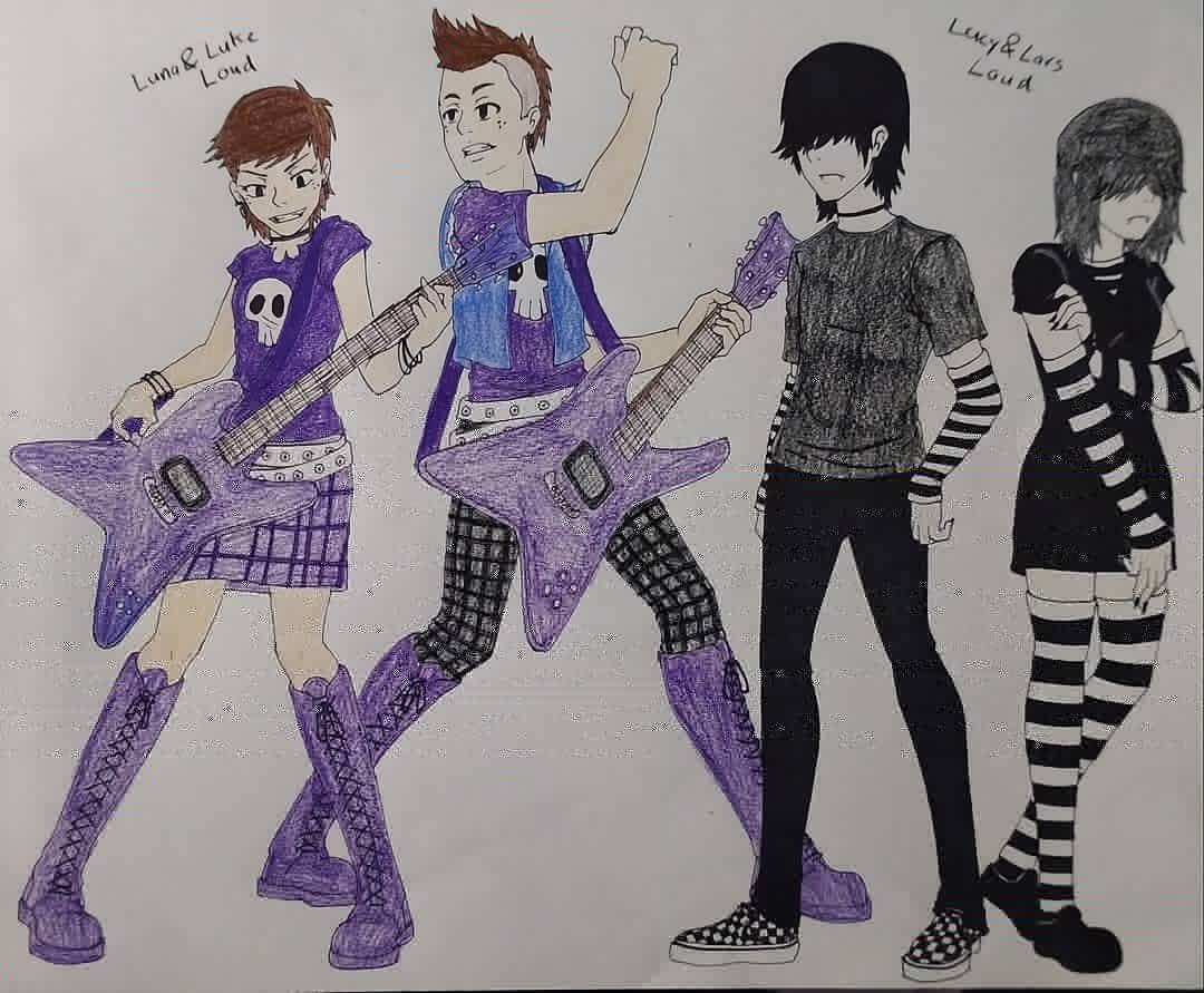 jade_gerena's tweet photo. These are my anime versions of my two favorite loud house characters lucy and Luna loud from the loud house and one episode where Lincoln finds out how his life would be like if he had 10 brother's instead of sisters #lunaloud #lucyloud #lukeloud #larsloud #loudhouse https://t.co/gElXRBRrtK