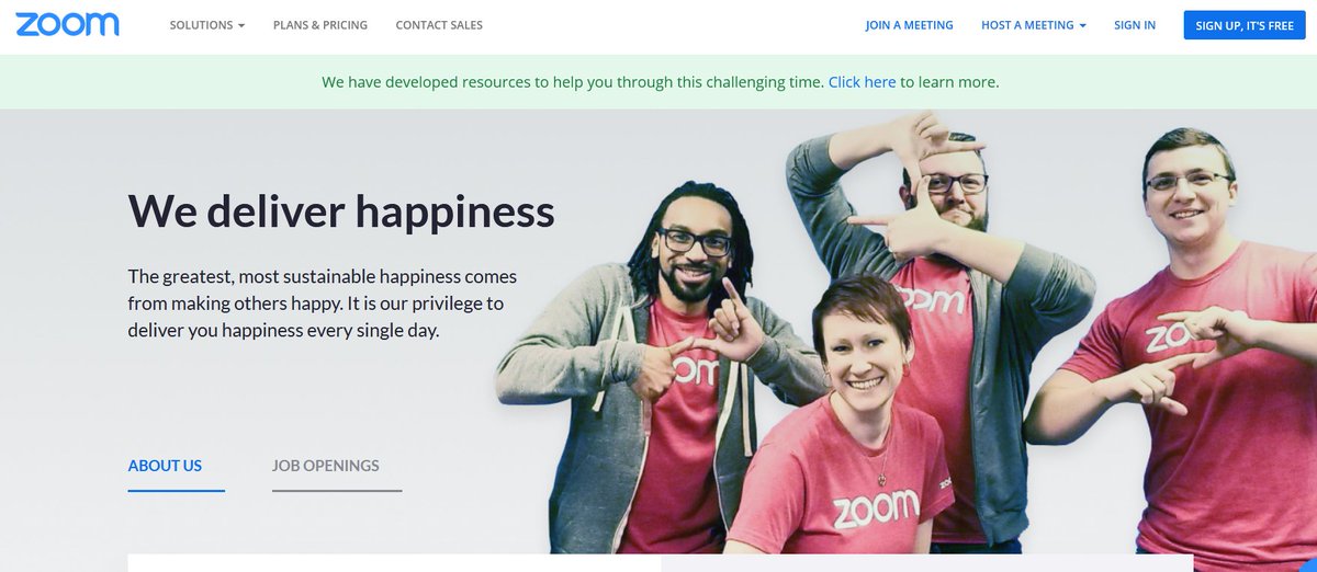 86/ Zoom: "we deliver happiness"