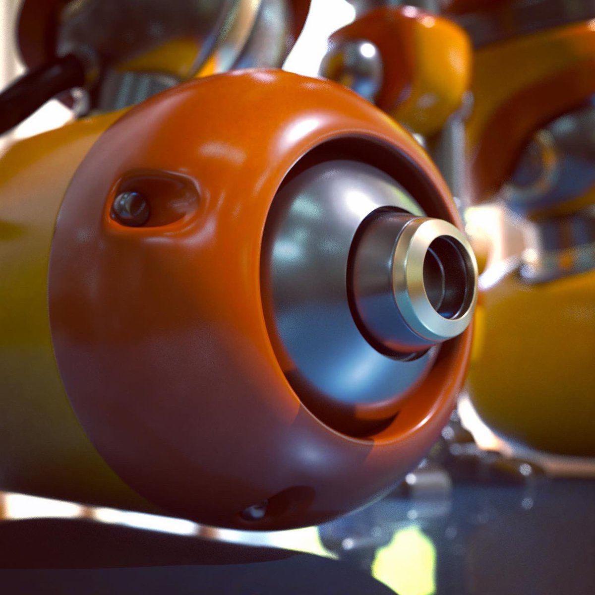 Some 3D WIP on my Big Armed Bot concept from last weekend’s Colour Jam Session w/<a href="/ChocolateSoop/">DaCosta Bayley</a> 

<a href="/AdskMaya/">Autodesk Maya</a> + <a href="/arnoldrenderer/">Arnold</a> GPU! @NVIDIACreators #sketchbot #robot