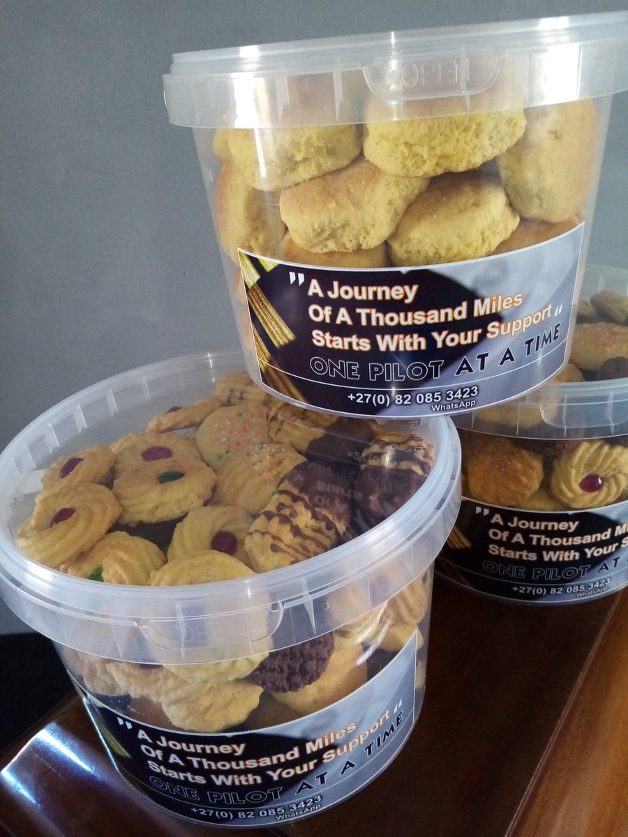 AviCareer's tweet photo. The weather's perfect for that cup of hot beverage and my freshly home-baked cookies.
Order via whatsapp on 082 085 3423. R280 per 5l.
#MakeItCount
#OnePilotAtATime
#OneBucketAtATime
#EveryBarHasItsJourney #RoadToCommercialPilotLicense https://t.co/CrSZYwZnK5