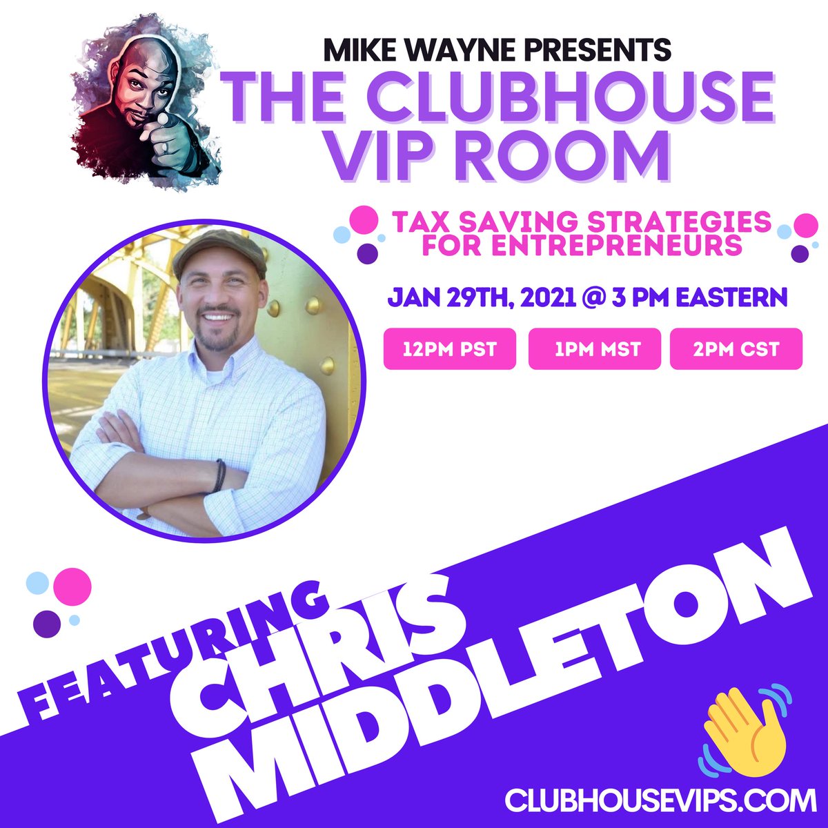 GreenroomSummit's tweet photo. I'm discussing “Tax Saving Strategies for Entrepreneurs 🎙 https://t.co/U1NORrMGbC” with Chris Middleton, Joy Allen, and The VIP Room. Today, Jan 29 at 3:00 PM EST on @joinclubhouse. Join us! https://t.co/df1cr1Usdv https://t.co/nsmmfGzw6i